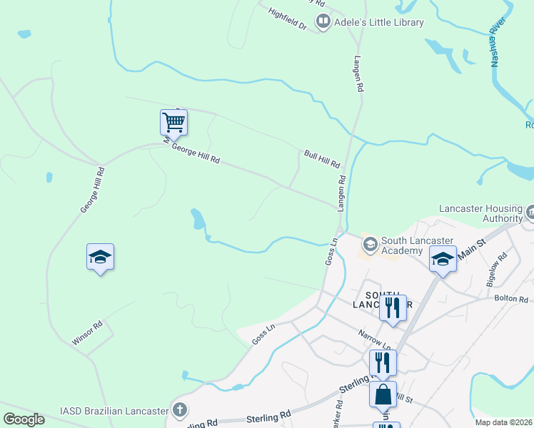 map of restaurants, bars, coffee shops, grocery stores, and more near 1 Heritage Ln in Lancaster