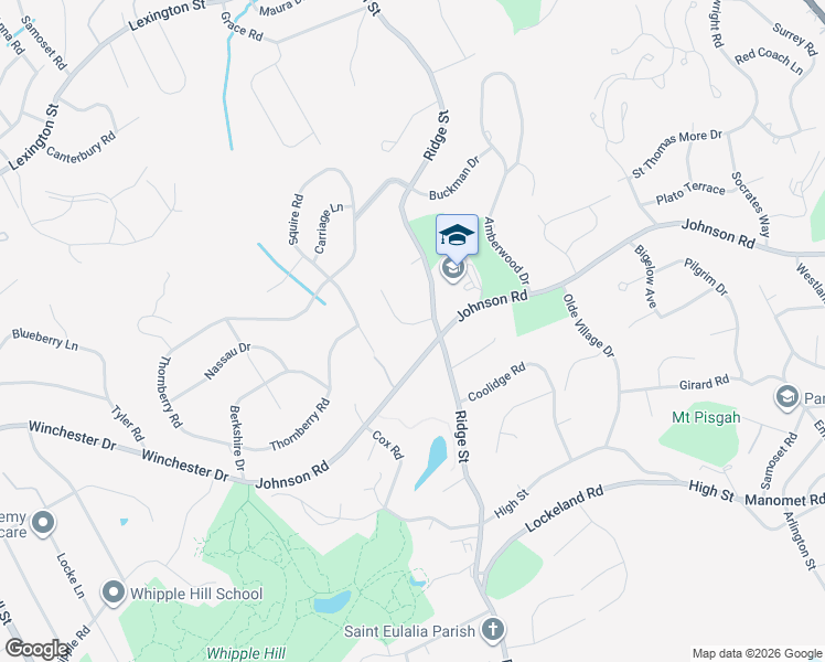 map of restaurants, bars, coffee shops, grocery stores, and more near 2 Vinson Circle in Winchester