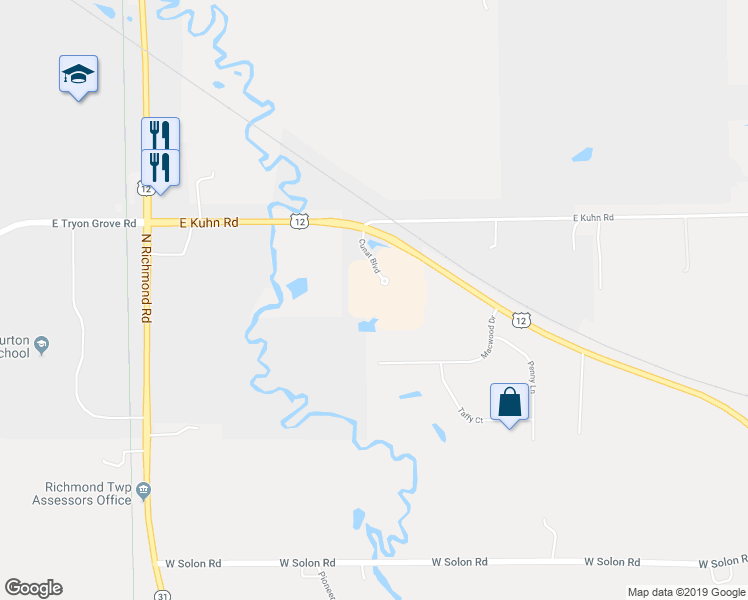 map of restaurants, bars, coffee shops, grocery stores, and more near 430 Cunat Boulevard in Richmond