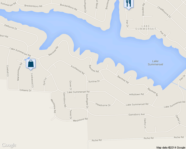 map of restaurants, bars, coffee shops, grocery stores, and more near 1968 Baintree Road in Davis