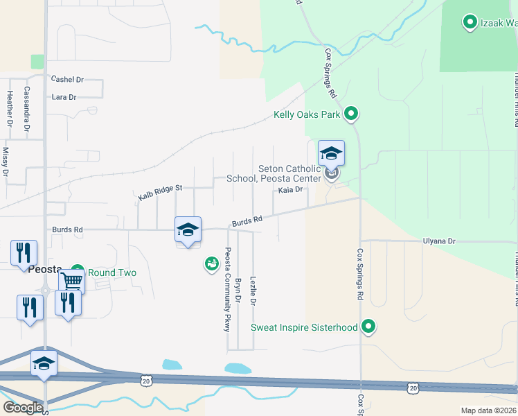 map of restaurants, bars, coffee shops, grocery stores, and more near 568 Walnut Ridge St in Peosta