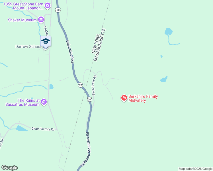 map of restaurants, bars, coffee shops, grocery stores, and more near 46-94 Birch Grove Road in Pittsfield