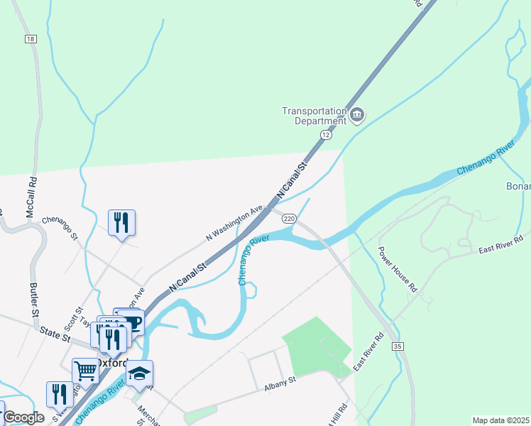 map of restaurants, bars, coffee shops, grocery stores, and more near 48 N Canal St in Oxford