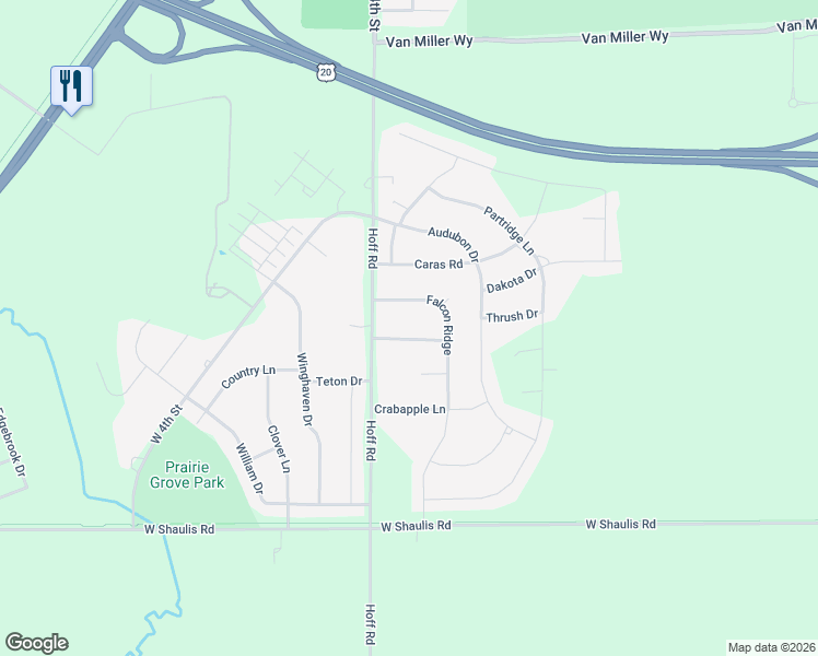 map of restaurants, bars, coffee shops, grocery stores, and more near 1924 Kittyhawk Drive in Waterloo