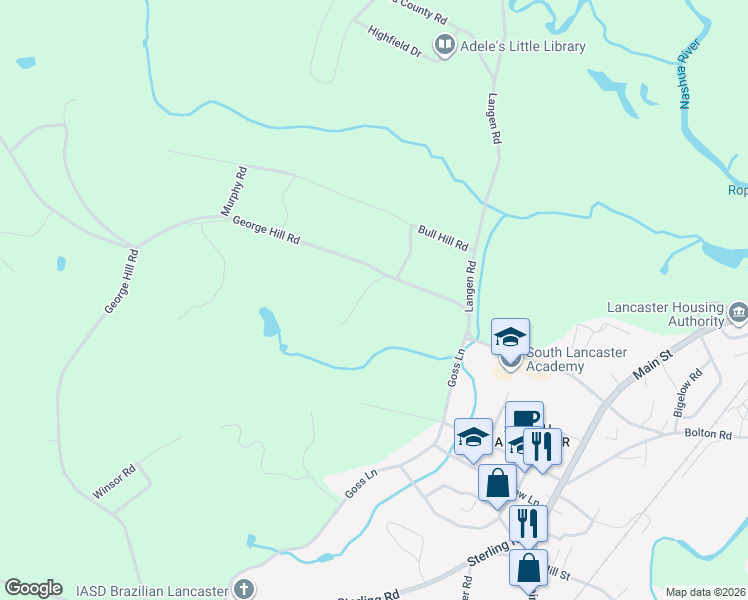 map of restaurants, bars, coffee shops, grocery stores, and more near 1 Heritage Lane in Lancaster