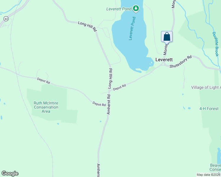 map of restaurants, bars, coffee shops, grocery stores, and more near 148-178 Depot Road in Leverett