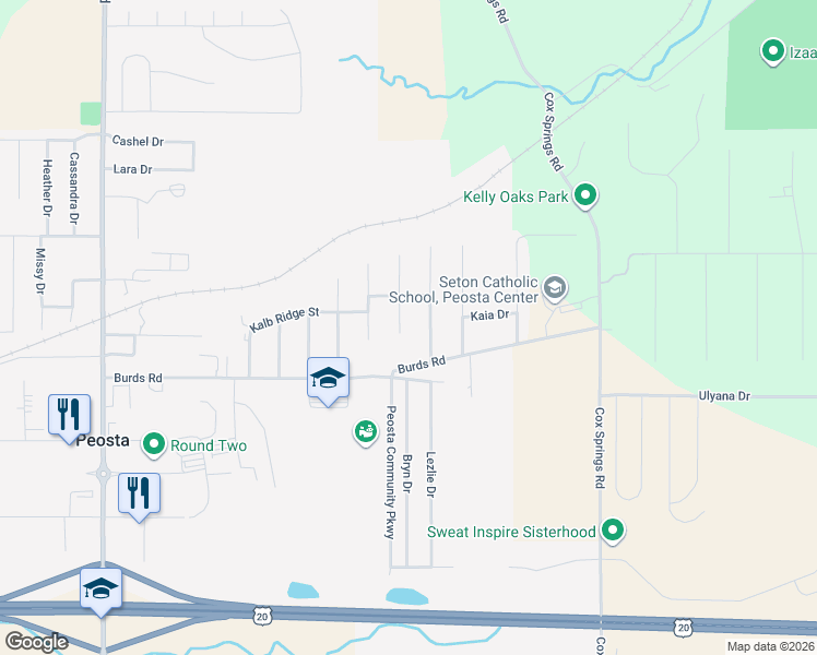 map of restaurants, bars, coffee shops, grocery stores, and more near 569 Willow Ridge South in Peosta