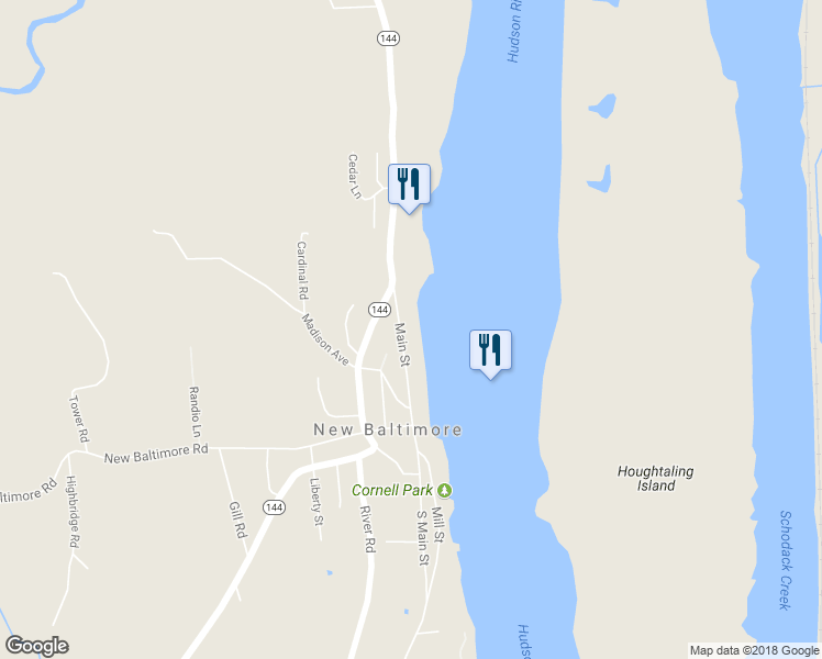 map of restaurants, bars, coffee shops, grocery stores, and more near 406 Main Street in Catskill