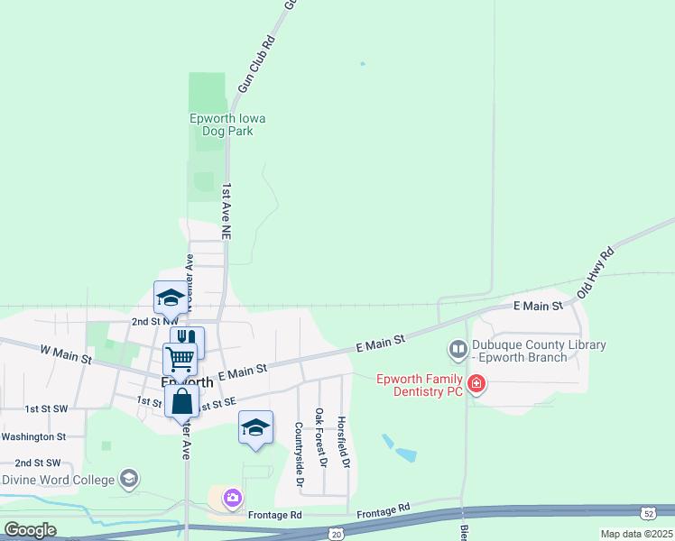 map of restaurants, bars, coffee shops, grocery stores, and more near in Epworth