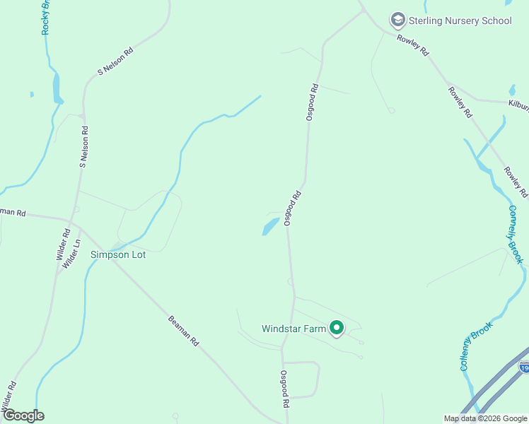 map of restaurants, bars, coffee shops, grocery stores, and more near 54 Osgood Road in Sterling