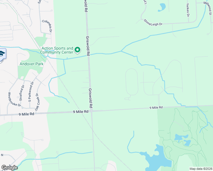map of restaurants, bars, coffee shops, grocery stores, and more near 22700 Griswold Road in South Lyon