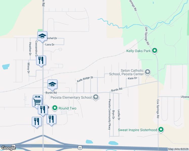 map of restaurants, bars, coffee shops, grocery stores, and more near 675 Maple Ridge Street in Peosta