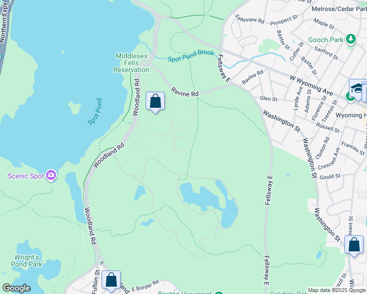 map of restaurants, bars, coffee shops, grocery stores, and more near 21 Executive Drive in Stoneham