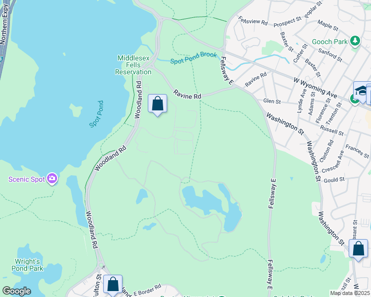 map of restaurants, bars, coffee shops, grocery stores, and more near 21 Executive Drive in Stoneham