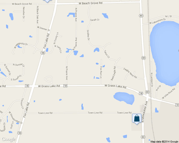 map of restaurants, bars, coffee shops, grocery stores, and more near 23946 West Grass Lake Road in Antioch