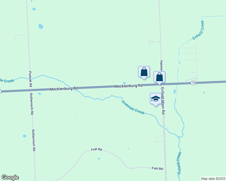 map of restaurants, bars, coffee shops, grocery stores, and more near 2169 Mecklenburg Rd in Ithaca