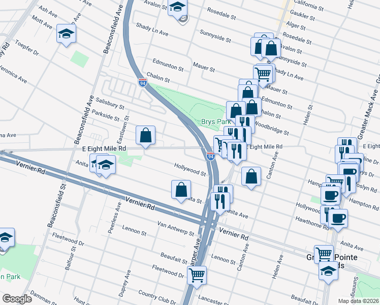 map of restaurants, bars, coffee shops, grocery stores, and more near in 