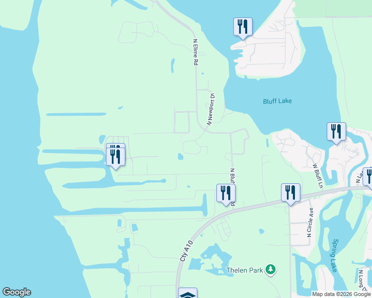 map of restaurants, bars, coffee shops, grocery stores, and more near 40454 North South Newport Drive in Antioch