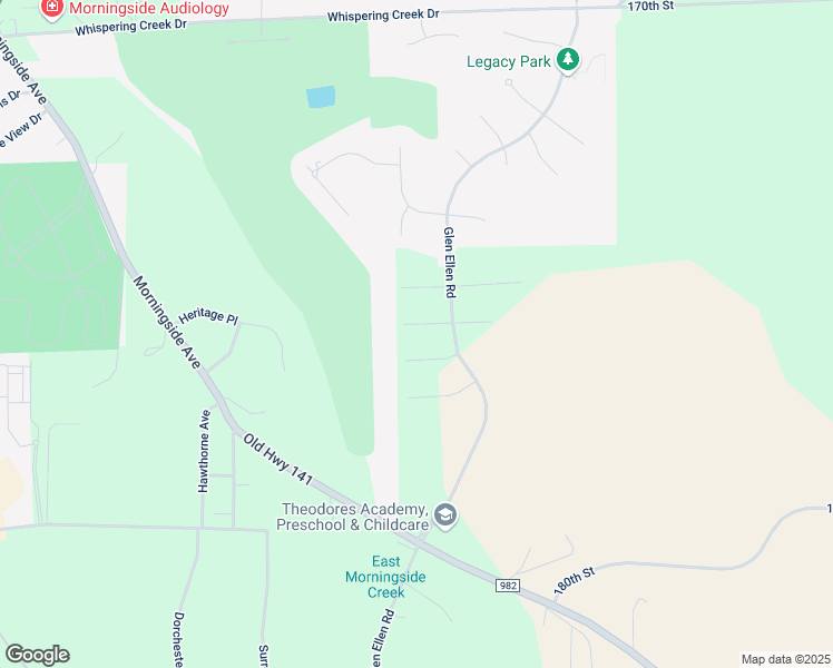 map of restaurants, bars, coffee shops, grocery stores, and more near Wildbloom Court in Sioux City