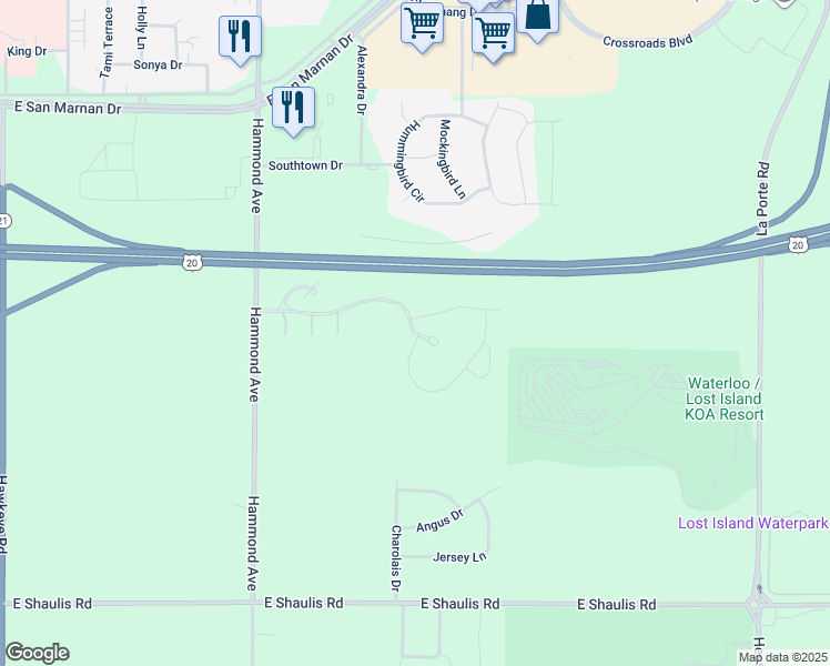 map of restaurants, bars, coffee shops, grocery stores, and more near 1326 Maxhelen Boulevard in Waterloo