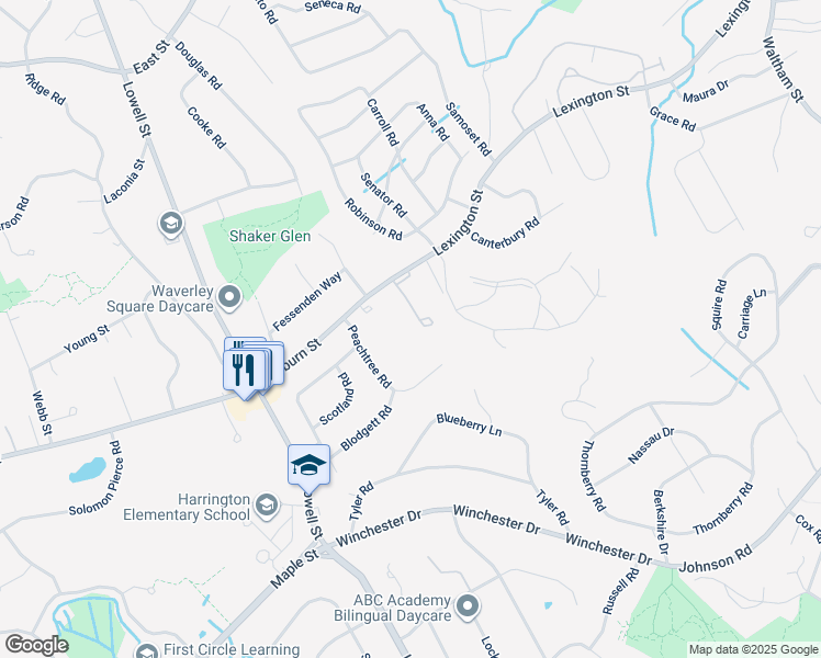 map of restaurants, bars, coffee shops, grocery stores, and more near 2 Manor Terrace in Lexington