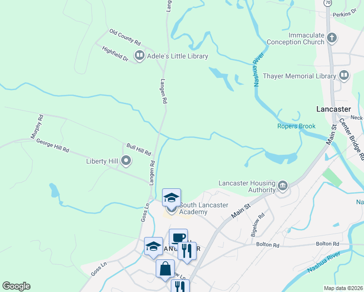 map of restaurants, bars, coffee shops, grocery stores, and more near in Lancaster