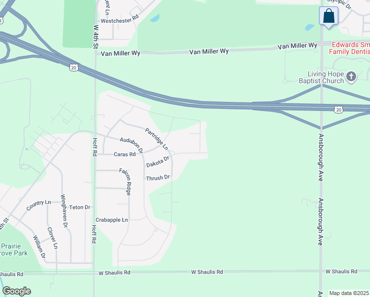 map of restaurants, bars, coffee shops, grocery stores, and more near 1628 Dakota Drive in Waterloo