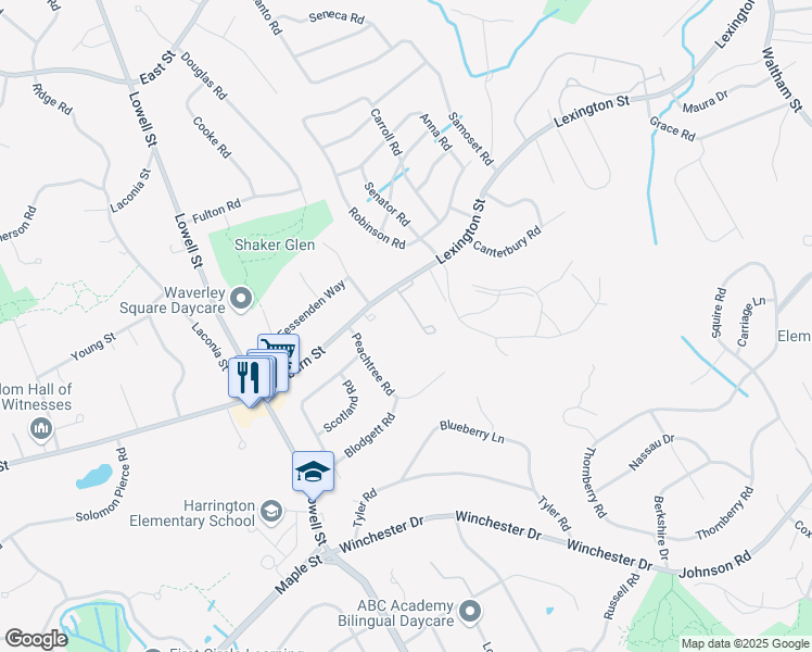 map of restaurants, bars, coffee shops, grocery stores, and more near 2 Manor Terrace in Lexington