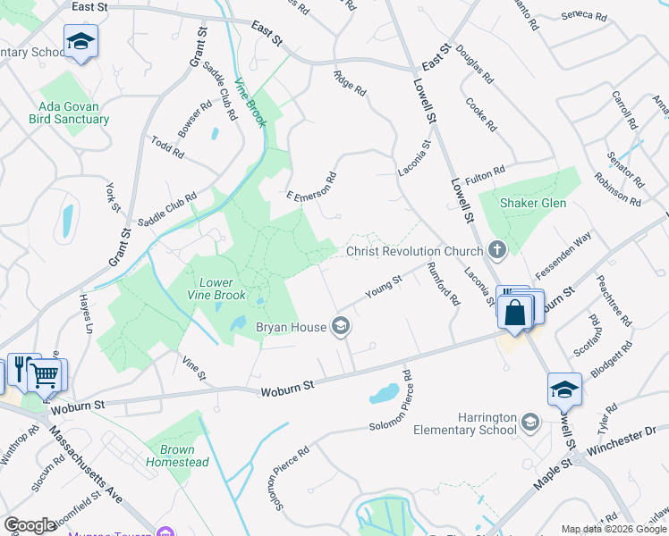 map of restaurants, bars, coffee shops, grocery stores, and more near 71 Webb Street in Lexington