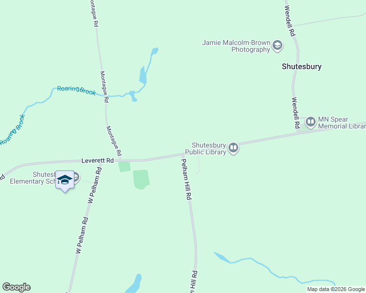 map of restaurants, bars, coffee shops, grocery stores, and more near 113 Leverett Road in Shutesbury