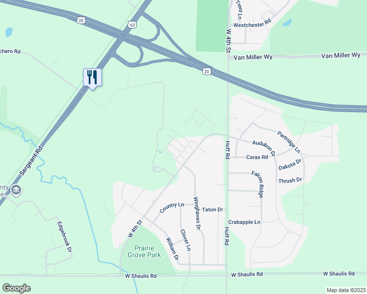map of restaurants, bars, coffee shops, grocery stores, and more near Tyler Ridge in Waterloo