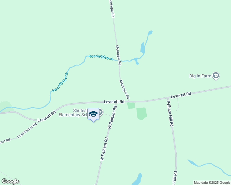 map of restaurants, bars, coffee shops, grocery stores, and more near 187 Leverett Road in Shutesbury