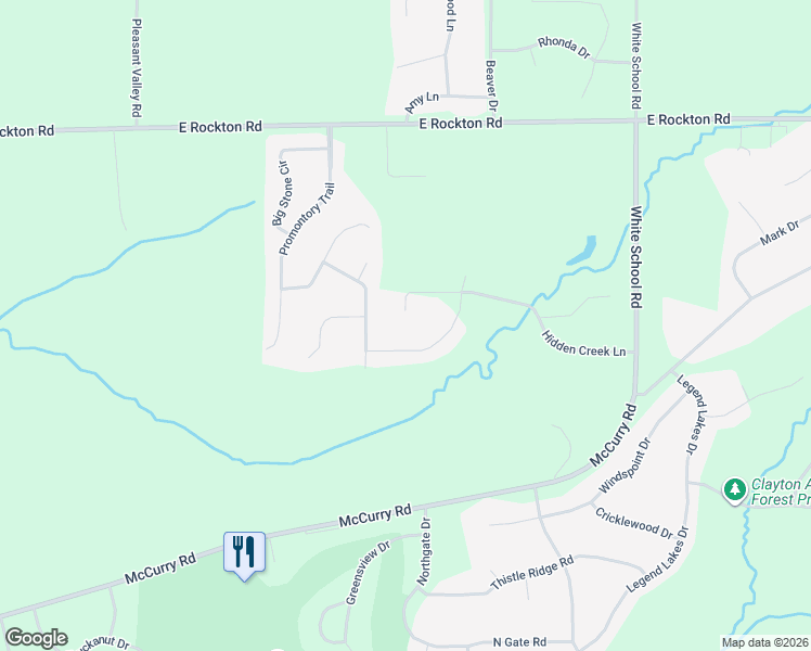 map of restaurants, bars, coffee shops, grocery stores, and more near 13114 Hidden Creek Lane in Roscoe
