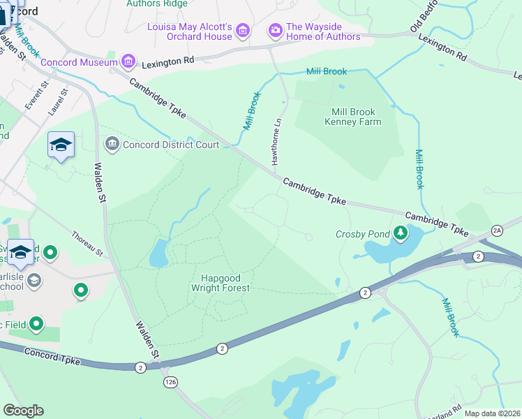 map of restaurants, bars, coffee shops, grocery stores, and more near 140 Mildred Circle in Concord