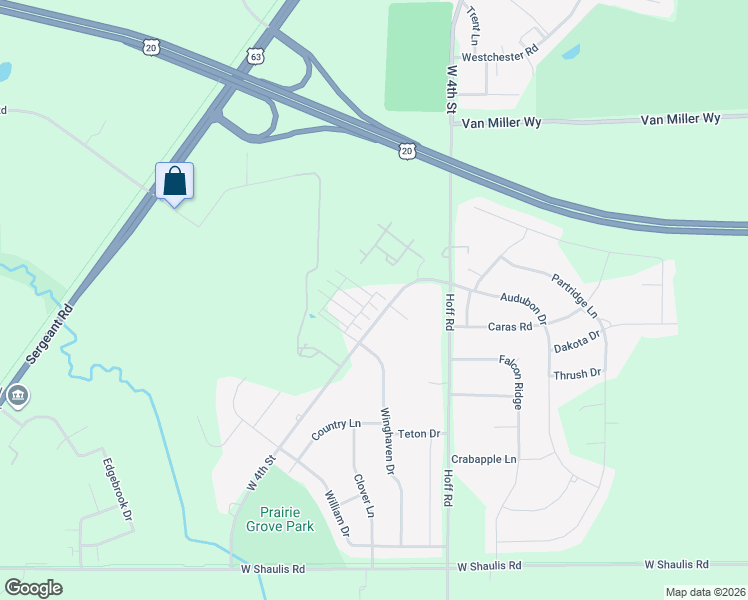 map of restaurants, bars, coffee shops, grocery stores, and more near 2010 Wes Drive in Waterloo
