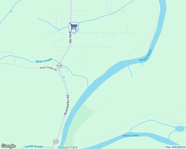 map of restaurants, bars, coffee shops, grocery stores, and more near 5461 Riverbanks Road in Grants Pass