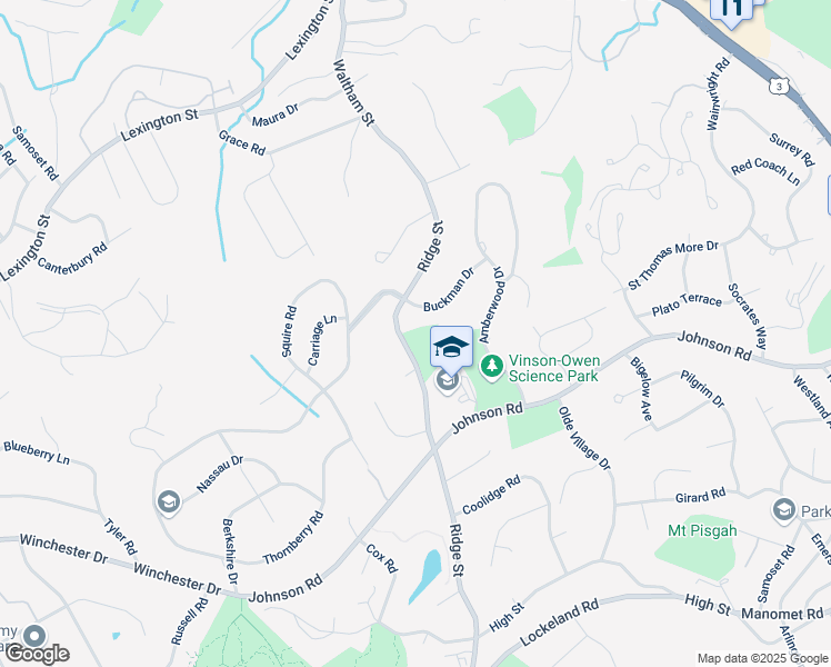 map of restaurants, bars, coffee shops, grocery stores, and more near 201 Ridge Street in Winchester