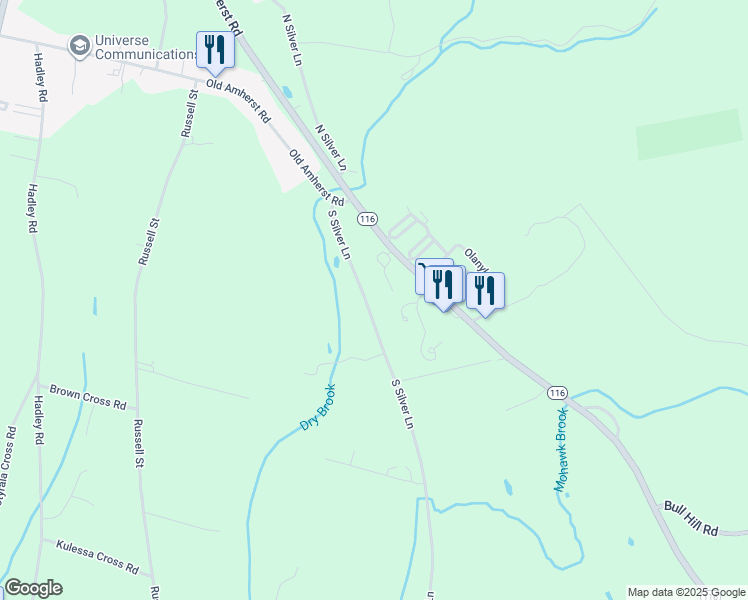 map of restaurants, bars, coffee shops, grocery stores, and more near 50 South Silver Lane in Sunderland