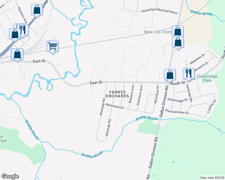map of restaurants, bars, coffee shops, grocery stores, and more near 24 Imperial Avenue in Pittsfield