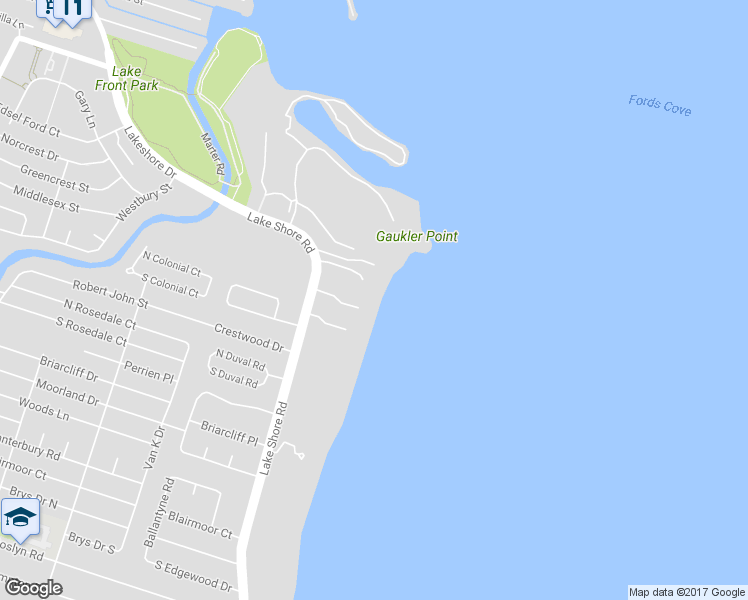 map of restaurants, bars, coffee shops, grocery stores, and more near 9 Fairlake Lane in Grosse Pointe Shores