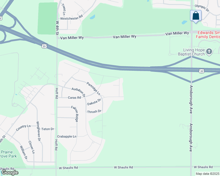 map of restaurants, bars, coffee shops, grocery stores, and more near 1628 Dakota Drive in Waterloo