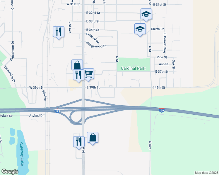 map of restaurants, bars, coffee shops, grocery stores, and more near in South Sioux City