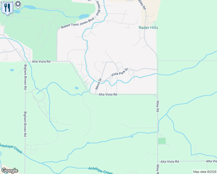 map of restaurants, bars, coffee shops, grocery stores, and more near 1773 Alta Vista Road in Eagle Point