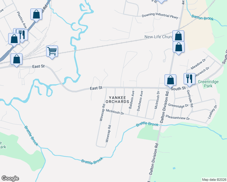 map of restaurants, bars, coffee shops, grocery stores, and more near 24 Imperial Ave in Pittsfield