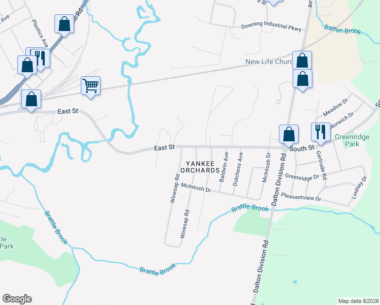 map of restaurants, bars, coffee shops, grocery stores, and more near 24 Imperial Ave in Pittsfield