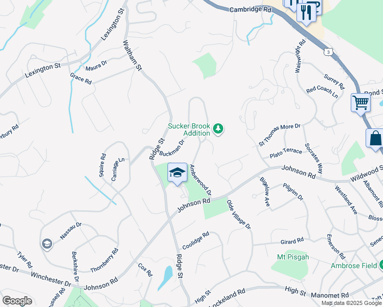 map of restaurants, bars, coffee shops, grocery stores, and more near 24 Amberwood Drive in Winchester