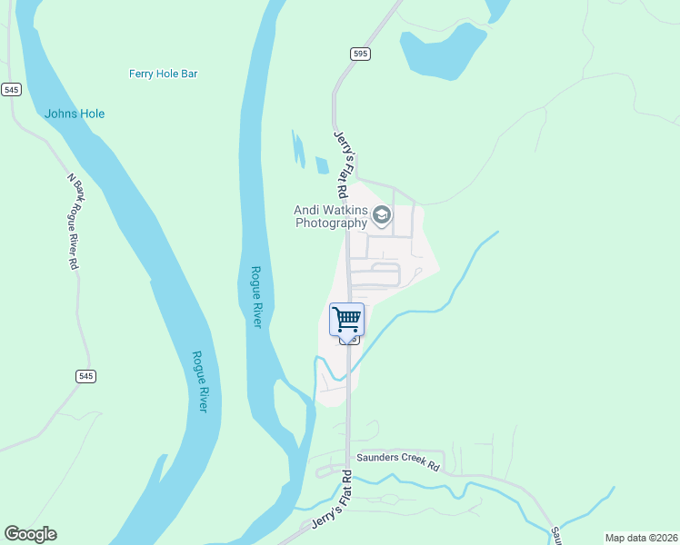 map of restaurants, bars, coffee shops, grocery stores, and more near 95721 Jerry's Flat Road in Gold Beach