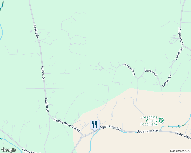 map of restaurants, bars, coffee shops, grocery stores, and more near 215 Isabella Lane in Grants Pass