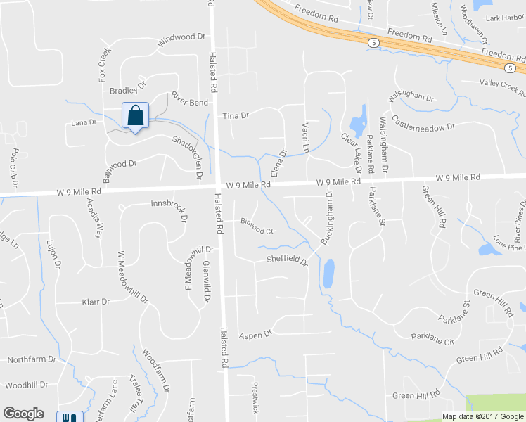 map of restaurants, bars, coffee shops, grocery stores, and more near 22298 Nearbrook Court in Farmington Hills