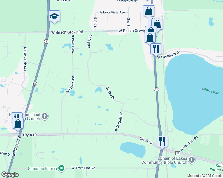 map of restaurants, bars, coffee shops, grocery stores, and more near 40539 Gridley Drive in Antioch